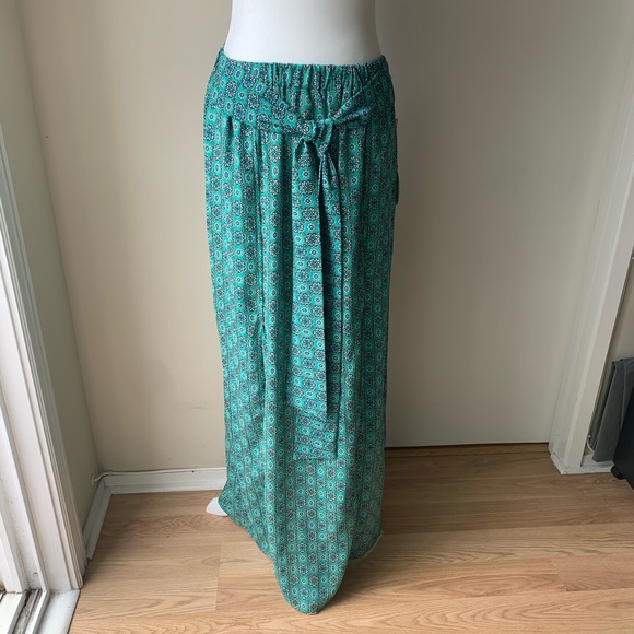 Anthropologie Dresses & Skirts - NEW Turquoise Double Slit Skirt Large